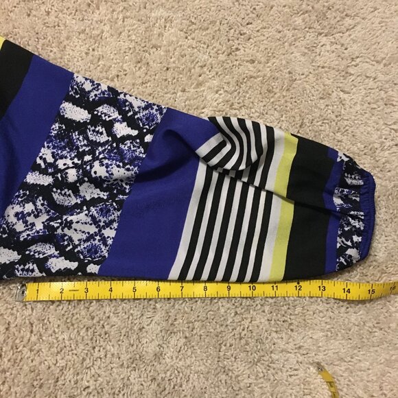 Calvin Klein Modern Colourblock Print Sheer Button Down Tunic Blouse 2X - Picture 15 of 15